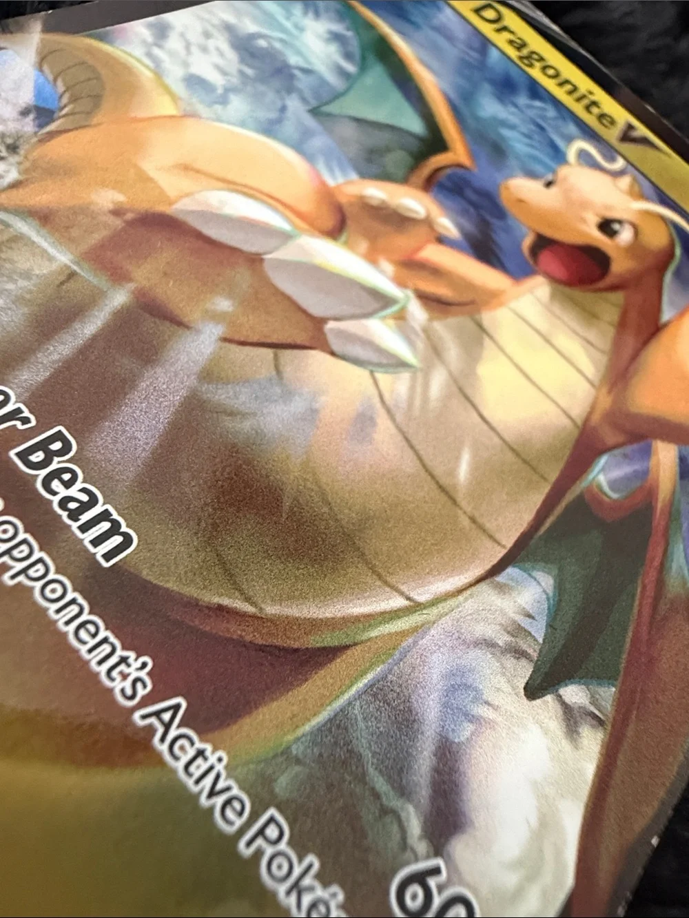 Pokemon Dragonite V Card - Orange, Green, Cream